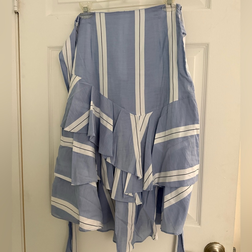 Zara Asymmetrical Blue and White Skirt NWOT - Picture 7 of 12